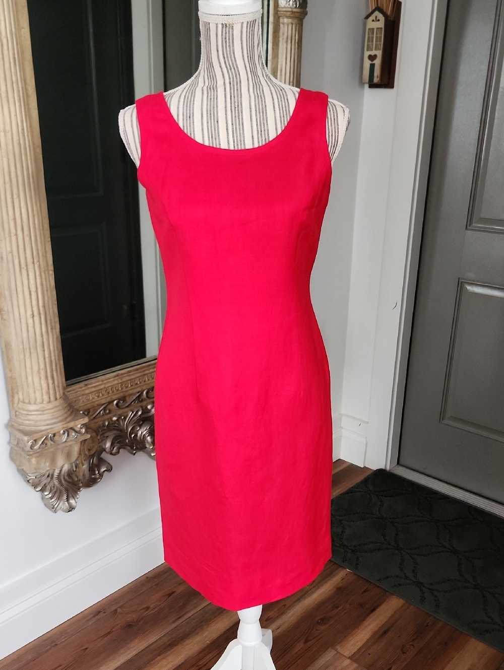 Jessica Howard Women's Sleeveless Red Sheath Dress Size 4 - Picture 1 of 7